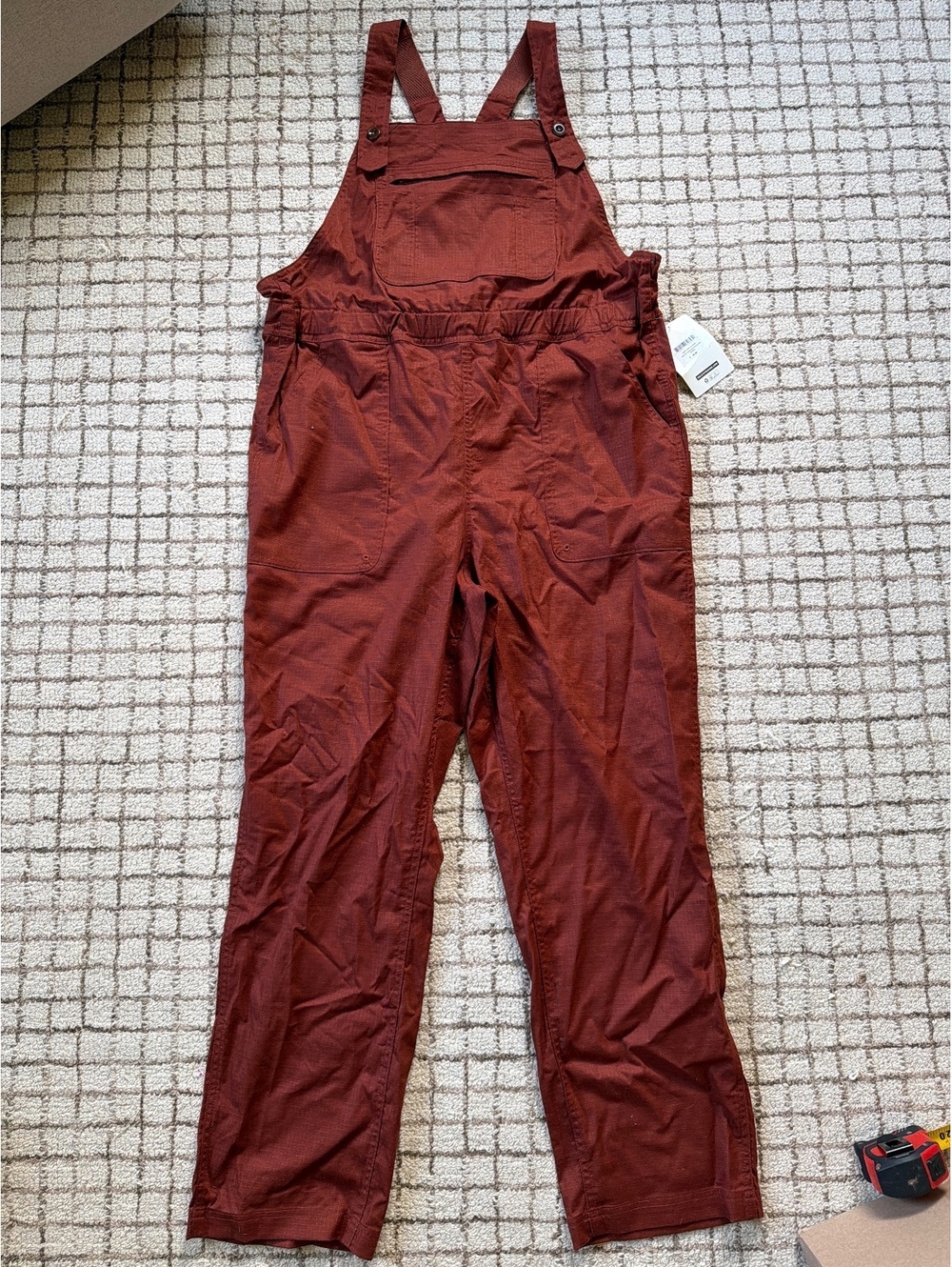 Womens Duluth trading co hempstop pull-on bib overalls burnt orange XL gardening
